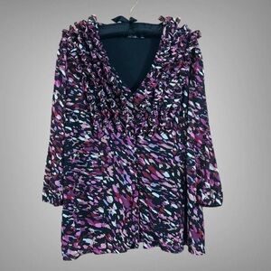 APT 9 RUFFLE SHEER BLOUSE SIZE 2X